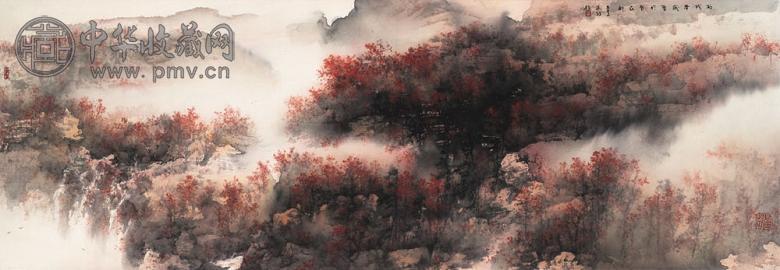 何百里 2006年作 枫彩岚光 镜心 设色纸本