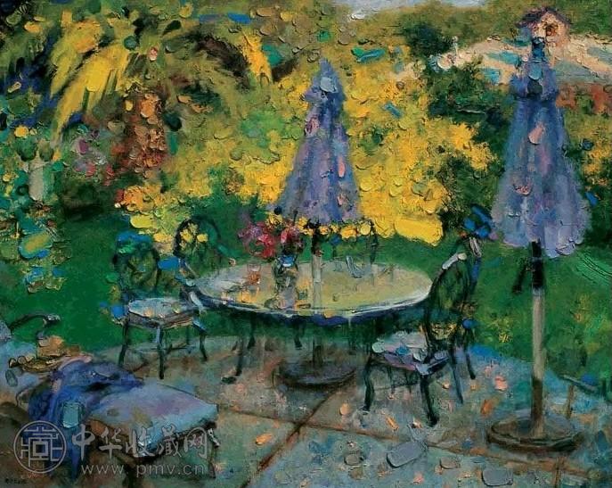 张京生 2003年 凉爽的花园 布面油画