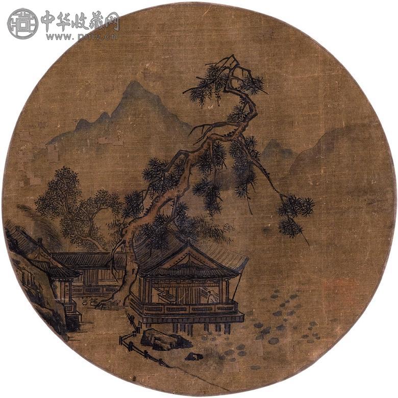 松荫消夏 册页 设色绢本