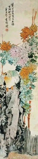 张书旗 1948年作 花鸟 立轴 设色纸本