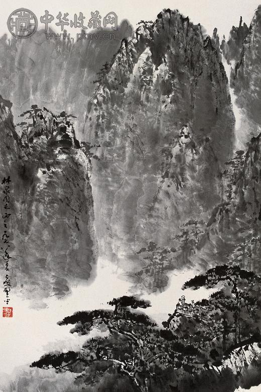 应野平 1978年作 观山图 立轴 墨色纸本