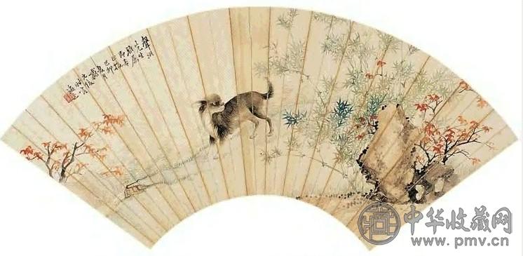 戴元俊 动物 扇面