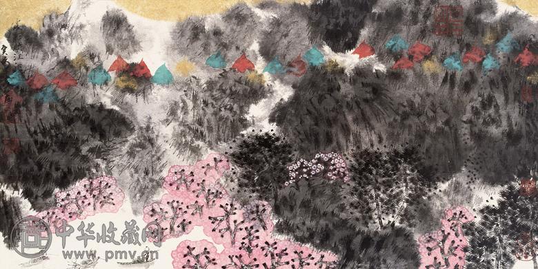 卓鹤君 霞彩映红非 镜心 设色纸本