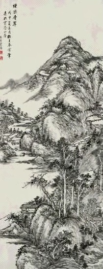 陈镛 烟峦叠翠 立轴 水墨纸本