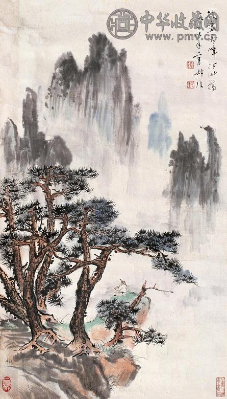 钱瘦铁 奇峰道士 单片 设色纸本