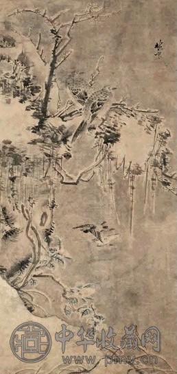 林良 雪里双鸠 立轴 设色纸本
