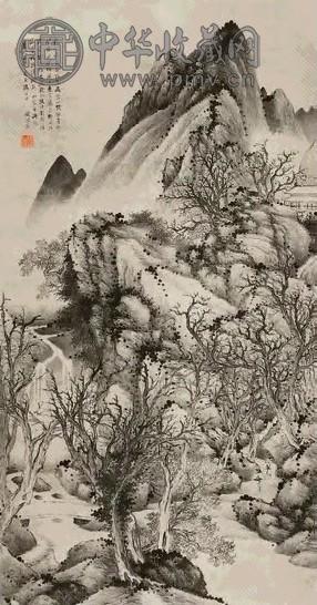 周镐 山水 立轴 水墨纸本