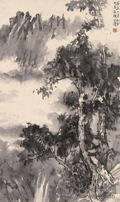 徐悲鸿 1940年作 西马拉雅山 立轴 水墨纸本