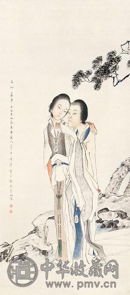 曹华 仕女 立轴 纸本