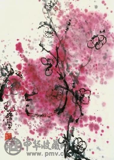 邓林 梅花 镜心 设色纸本