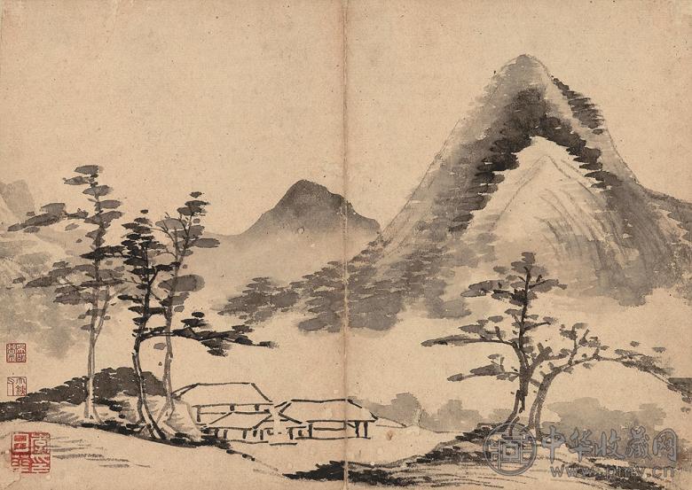 李日华 米家山水 镜心 水墨纸本