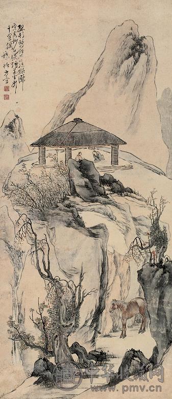 徐方 神骏不羁图 立轴 设色纸本