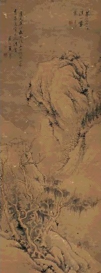 叶道芬 溪山雪霁图 立轴 设色纸本