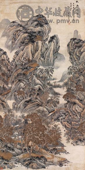 沈桂 山水 立轴 设色纸本