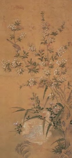 戴进 花鸟图 立轴 设色绢本