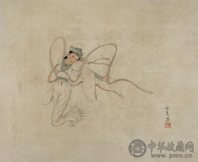 庞薰琹 唐舞 连框 纸本淡彩