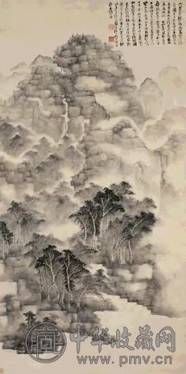 法若真 1682年作 山水 立轴 设色纸本