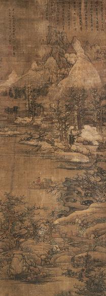 蓝孟(款) 山水 立轴 绢本