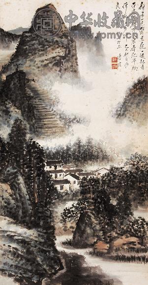 唐云 1965年作 新安山色 镜心 设色纸本