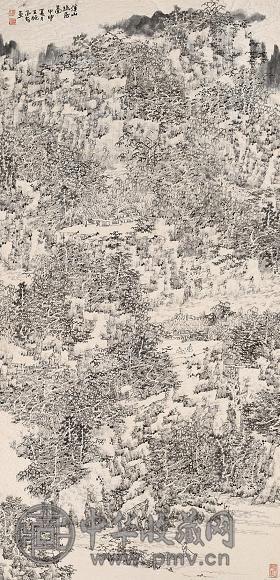 洪波 山水 镜心