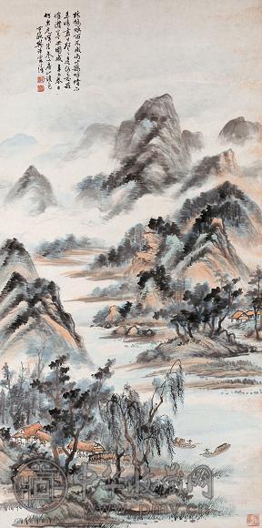 樊浩霖 1941年作 林鸠唤雨 立轴 设色纸本