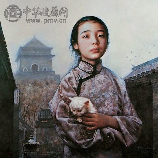 艾轩 1996年 小英子 布面 油画