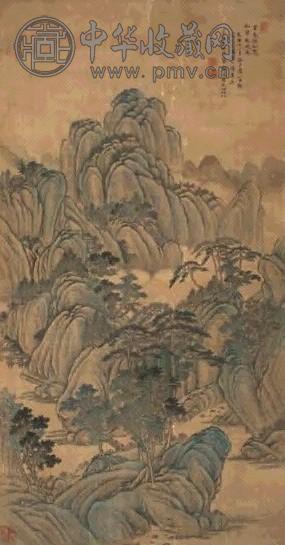 唐岱 1746年作 山水 镜心 设色绢本