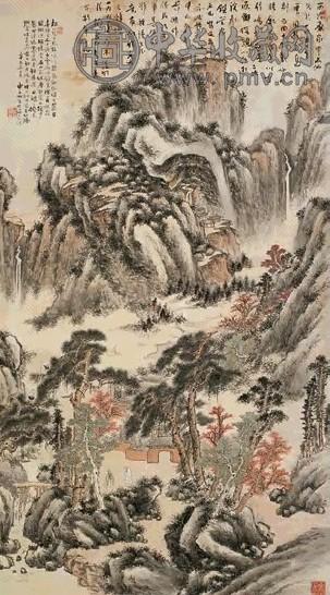 申石伽 1991年作 陶寿伯题白鹤松涛图 镜心 设色纸本