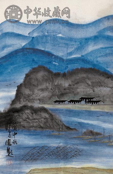 林曦明 1998年作 山水 镜心 设色纸本