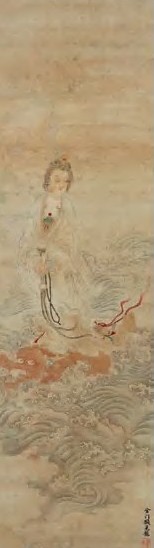 顾见龙 观音像 立轴 设色纸本