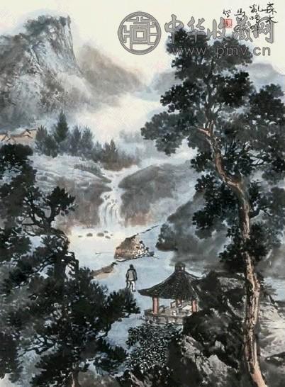 马起瓯 山水人物 镜心 纸本