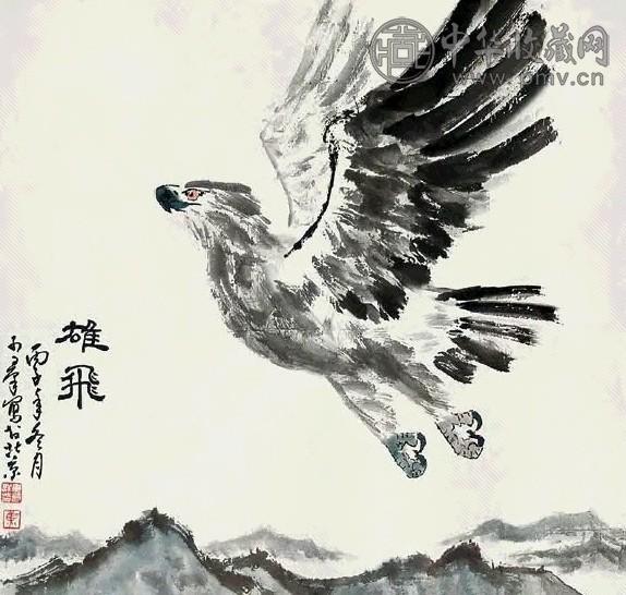 焦可群 雄飞 镜心 设色