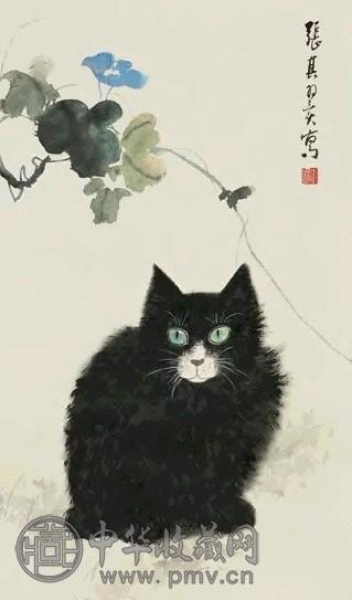张其翼 黑猫 立轴 设色纸本 张其翼 黑猫 立轴 设色纸本