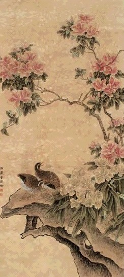 董棨 花鸟 立轴 纸本