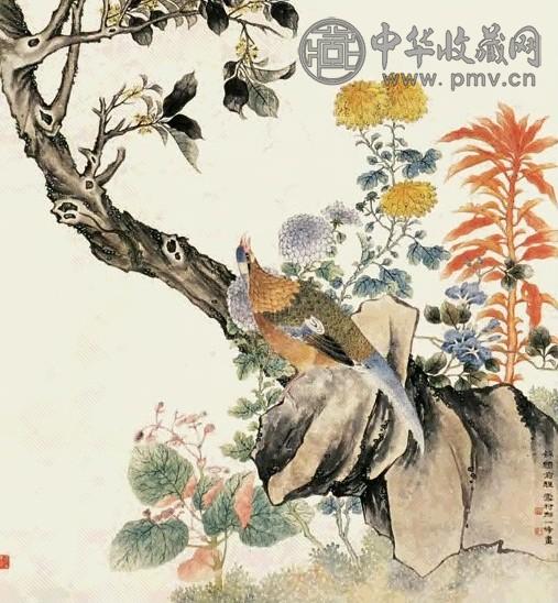 邢一峰 花鸟 立轴 设色纸本