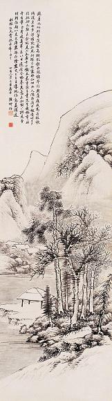 顾坤伯 1947年作 雪景 立轴 水墨纸本