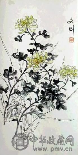 凌文渊 花卉 立轴 设色纸本