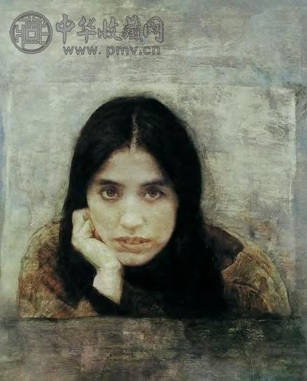 何多苓 1997年 小翟的肖像 布面