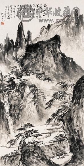 黑伯龙 1943年作 山水 立轴 水墨纸本