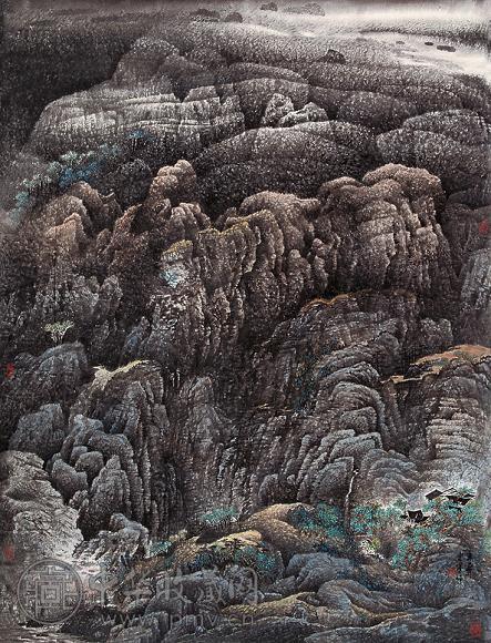 宋东宾 奇山神韵图 镜心