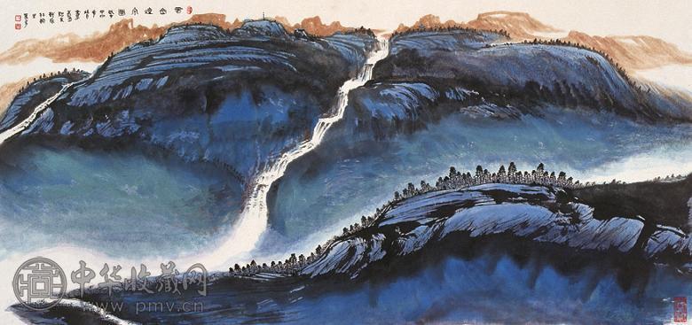 杨为先 云恋烟泉图 镜心