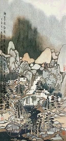 当代 方骏 画屏细展小山川 镜心