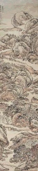卞文瑜 山水(清仿) 立轴 设色纸本