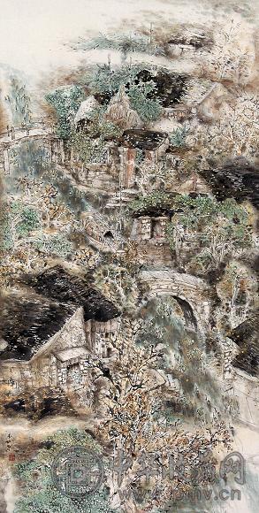 曹玉林 山水 镜心