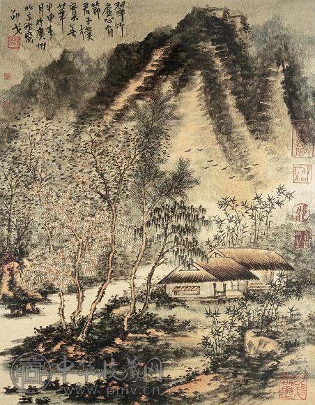 邵戈 2004年作 山水 镜心 设色金地卡纸