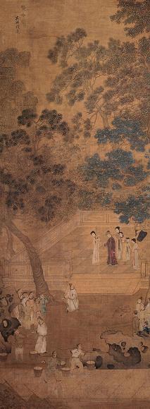 钱选 贤母图 立轴 设色绢本