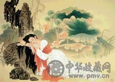 王美芳 仕女 镜心 设色绢本