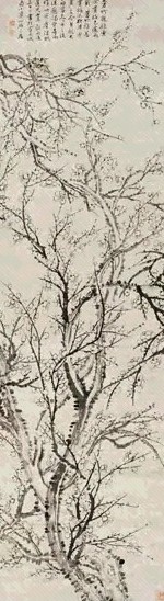 顾莼 1827年作 梅花 立轴 水墨纸本