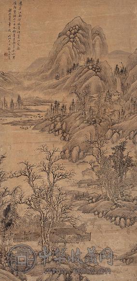 王藻 远景江南 立轴 水墨纸本