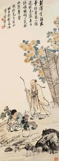 高峻 人物图 立轴 设色纸本